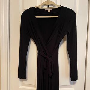 Banana Republic Black Long Sleeve Wrap Dress XS